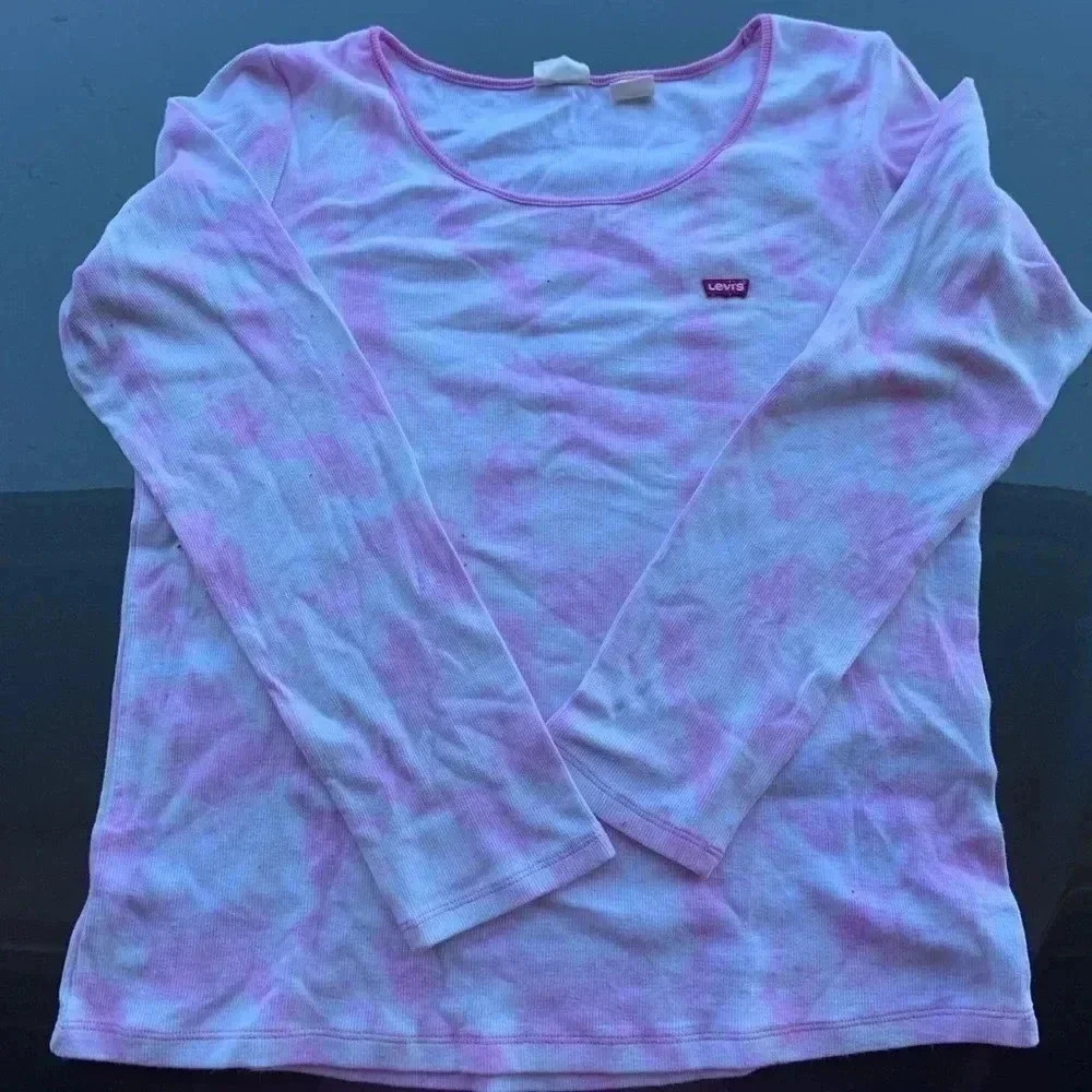 Levi’s Pink And White Tie Dye Women’s Long Sleeve Top Size 1X